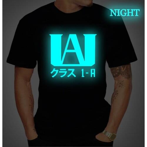 Summer Luminous Anime My Hero Academia T Shirt Men Women Harajuku Streetwear LOVER Print T-shirt Cotton O Neck Tee Tops Clothes