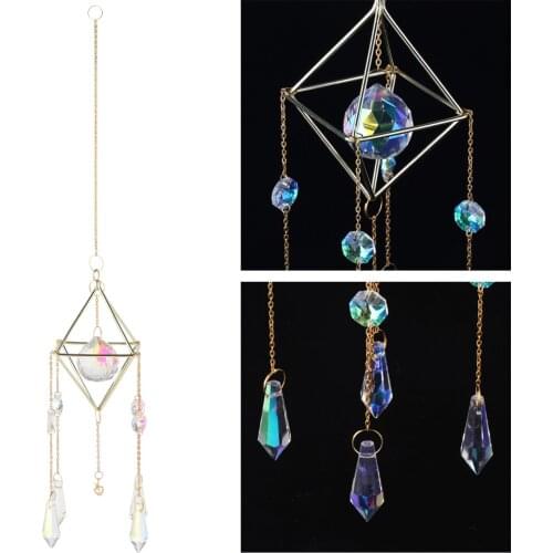 Geometric Crystal Prism Ball Garden Home Window Hanging Decor Rainbow Maker Ornaments Gifts