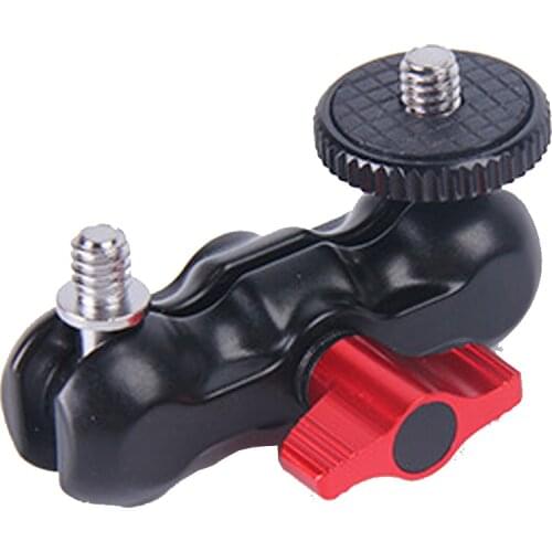 Tripod Head Ball Head Magic Arm Bracket Monitor Holder 360 Degree Rotating 1/4 to 1/4 Double Camera Tripod Mount