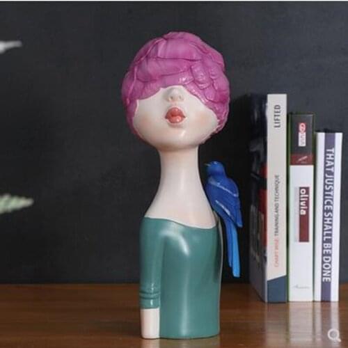 American style girl art crafts, home office desktop decoration girl statue, birthday decoration gift