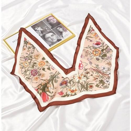 Summer Women Silk Scarves Detachable Necklace Collars Female Shirt Fake Collar Blouse Thin Small Scarf Girls False Collar Cape