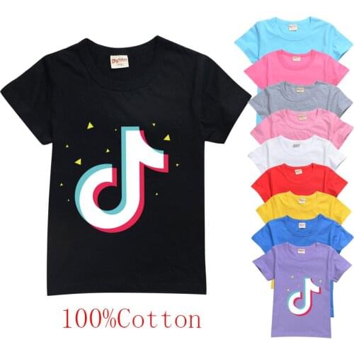 TIK TOK Summer Kids T Shirt 3D Print Kids Cartoon Impostor Shirt 100% Cotton For Boys Girls