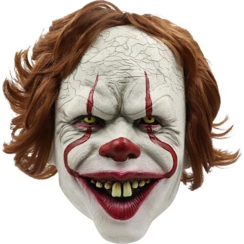 Joker Pennywise Cosplay Costume Mask Stephen King It Chapter Two 2 Horror Clown Halloween Party Costume Prop 2019 Deluxe