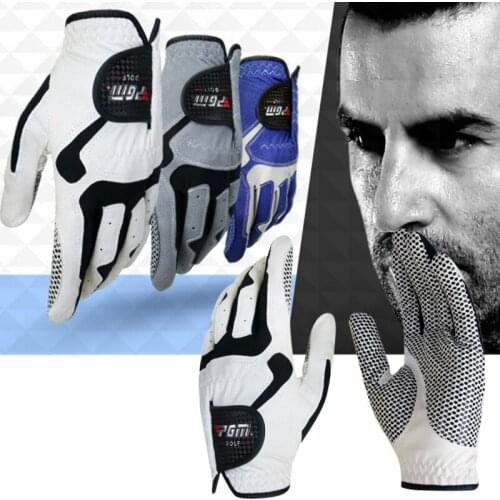 Mens Non-slip Golf Gloves Single Granules Left Hand Golf Microfiber Gloves 26 Yards Blue