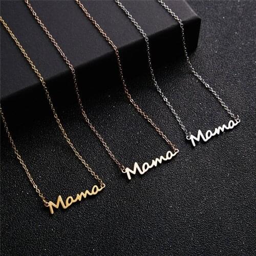 New Mothers Letter Golden Necklace Mothers Day Mama Letter Jewelry Gift Temperament Charm Sexy Rose Gold Pendant Necklace 2021