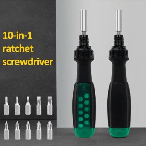 Ratchet Screwdriver 10 In 1 Telescopic Screwdriver Set Multifunctional Precision Screwdriver Bit Set Household Manual Repair Too