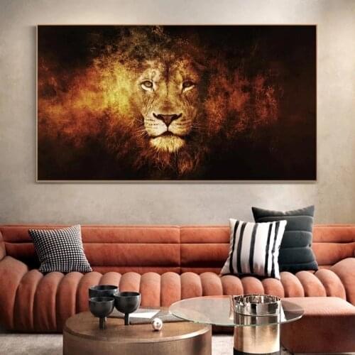 HD Prints Abstract Lion Painting Printed on Canvas Modern Wall Art Pictures for Living Room Animal Poster Cudros Decoration