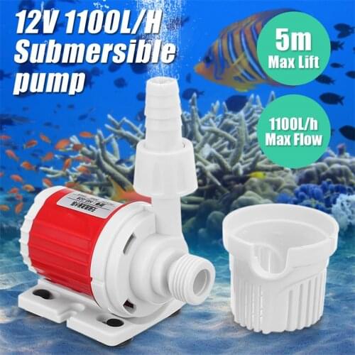 20W12V DC 1100L/H Energy Saving Submersible Water Pump Marine Controllable Adjustable Speed Water Pump Fish Tank Aquarium