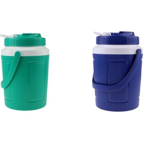 Portable Plastic Camping Ice Cube Cooler Wine Beer Bucket Barrel w/ Lid & Handle