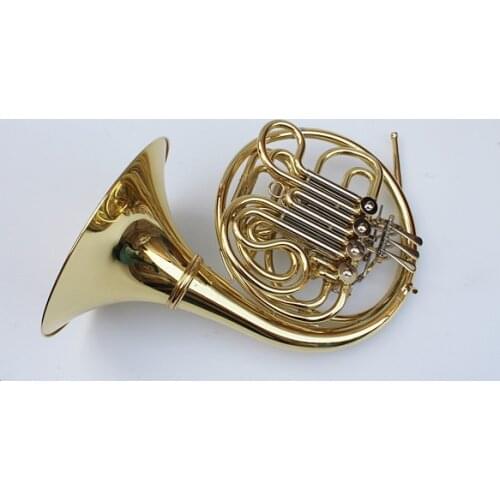 Professional Bach French horn B/f 4 key Gold Double Row Brass Body with mouthpiece Free Shipping