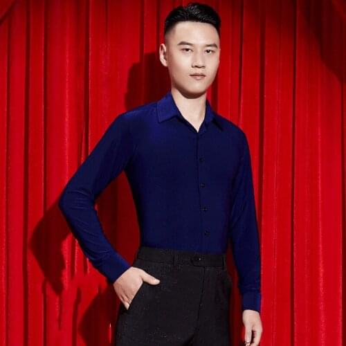 Modern Latin Dance Shirt Adult MenS Long-Sleeved Standard Waltz Ballroom Dancing Practice Jacket For Male Tops&Tees DWY2245