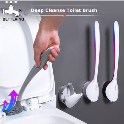 Bettering TPR Silicon Toilet Brush No Dead Corner Wash Toilet Brush Bathroom Cleaning Brush Anti Odor Wc Toilet Brush escobilla