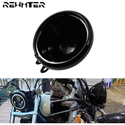 Motorcycle 5.75" LED Headlight Light Bulb Bucket Housing Universal Headlamp Shell For Harley Touring XL For Yamaha For Kawasaki