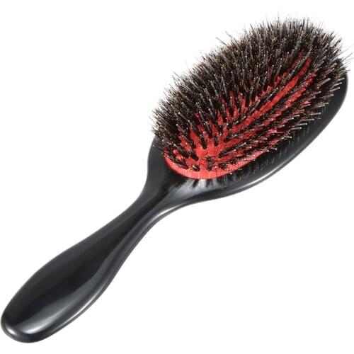Unisex Hair Brush Oval Boar Bristle & Nylon Hair Comb Mini ABS Handle Anti-static Brush Scalp Hairbrush Salon Styling Tool