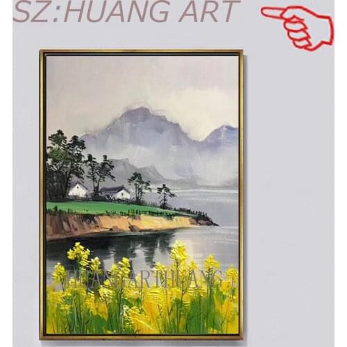High Quality Handmade Spring Landscape Paintings Home Decor Canvas Scenery Painting Hang Paintings Decor Big Size Oil Painting