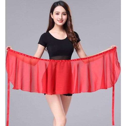 Dance Skirt for Adult Chiffon Ballet Dance Tutu Skirt Women Gymnastics Wrap Skirts Training Ballet Skirts