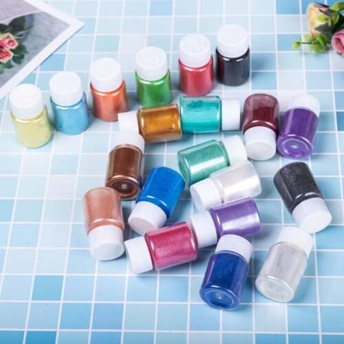 18Color Cosmetic Grade Pearlescent Mica Powder Epoxy Resin Dye Pearl Pigment 10g C6UE