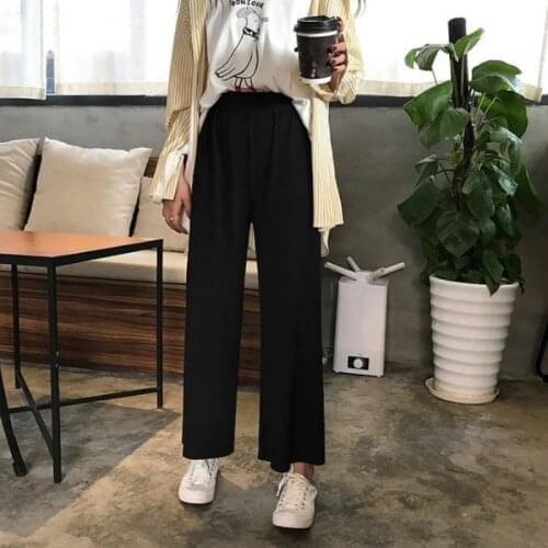 Korean Women Pants High Waist Loose Wide Leg Hot Pants Casual Black Trousers 2021 Harajuku 90s Pantalones Mujer Plus Size Summer