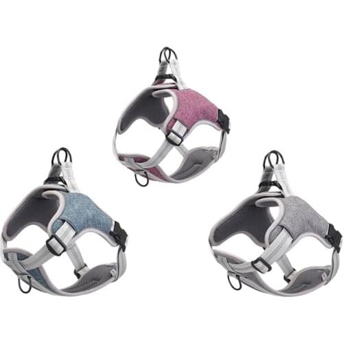 Pet Dog Harness Vest Adjustable Chest Strap Breathable Reflective Collar for Walking Dogs Supplies