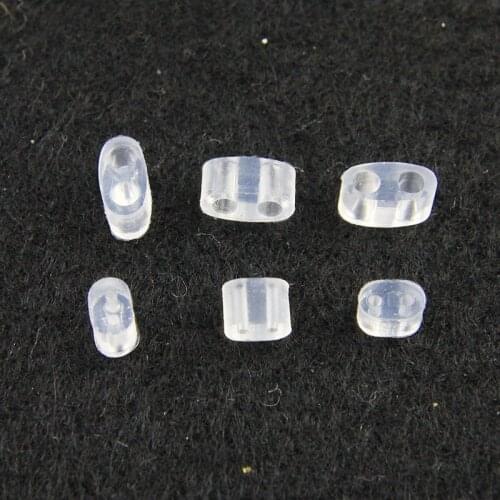 10 PCS Non-slip Transparent Silicone Beads Positioning Tube Rubber Stopper Double Hole Silicone Plug DIY Jewelry Accessories