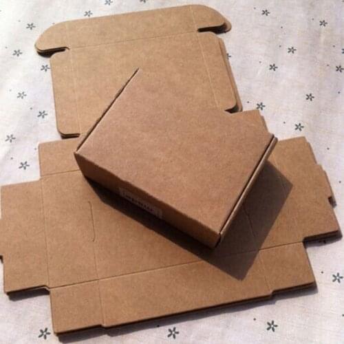 20pcs 8x6x2.2cm Blank Kraft Candy Box, Handmade Soap Box, Jewelry Cookies Gift Paper Party Birthday Wedding Favor Box