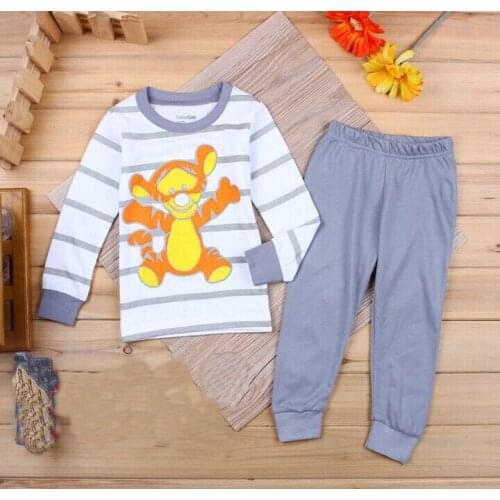 2021 Kids boy girls clothing pajamas set 100% Cotton Children Sleepwear 2 Pieces Cartoon Tops +Pants Toddler Kid Clothes Pyjamas