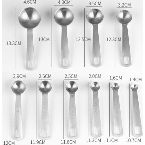 4Pcs/5Pcs/10Pcs Measuring Spoon Kitchen Baking Tools Coffee Milk Powder Seasoning 304 Stainless Steel Weighing Scoop