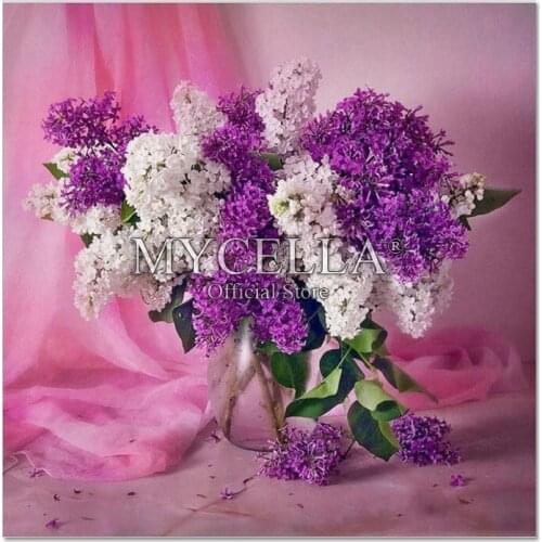5D Diy Diamond Painting Cross Stitch Abstract Painting Flowers Diamond Mosaic lavender Pictures Living Room Diamond Embroidery