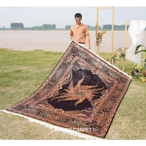 6'x8.2' Persian hand-woven indoor silk area carpet qum silk carpet (YL0753A)