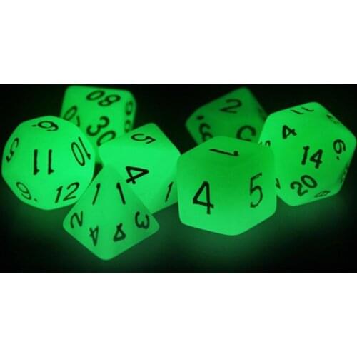 7Pcs Wear-resistant Luminous Polyhedral Dice Set for Bar KTV Table Board Game