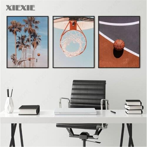Basketball Poster Basketballer Gift Palm Tree Wall Art Teen Room Decor Sports Print Printable Room Art Bedroom Canvas Painting