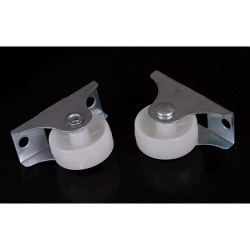 White 2 Pcs Plastic Furniture Replacement Caster Wheel Universal Swivel Casters Roller Wheel For Platform Trolley Chair