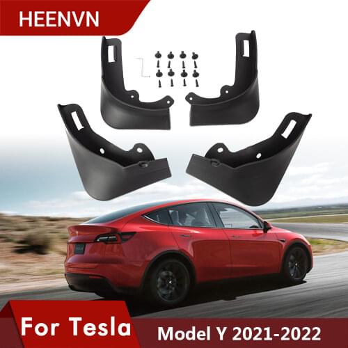 Heenvn 4PCS For Tesla Model y Mud Flaps Guard Fender 2021 Front Rear Wheel Mudguard splash guards carbon fiber ABS Accessories