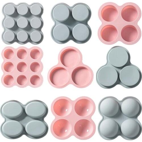 9 Cavities Cylindrical Mold Handmade Soap Silicone Mold DIY Cake Chocolate Mold Silicone Liquid Crafts Cake Making Tools