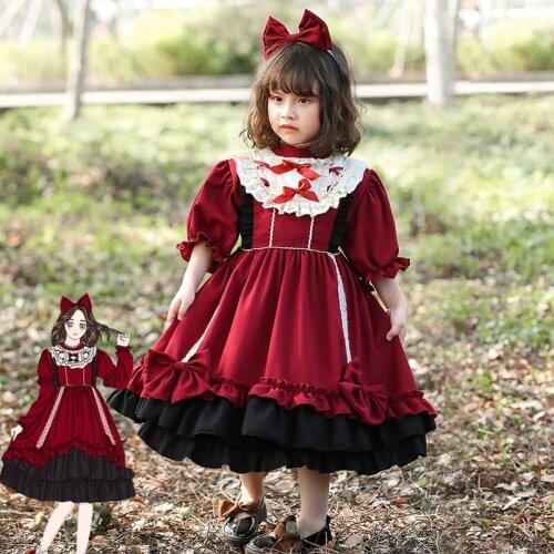 New Cotton Girls Lolita Princess Dress Costumes Cosplay For Children Birthday Party Photography Art Photo Daily Lolita Suit