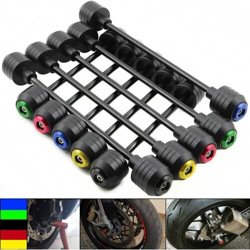 For APRILIA RSV1000 2004 2005 2006 2007 2008 2009 2010 Front Rear Wheel Slider Fork Axle Crash Protector Pad Swing Arm Guard POM