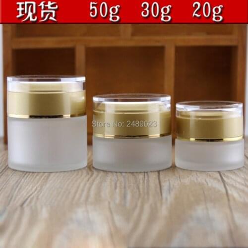Empy 20G 30G 50G Frosted Glass Cream Jar Cosmetic Jars Small Cosmetic Powder Container for Cosmetics Packaging 10pcs/lot