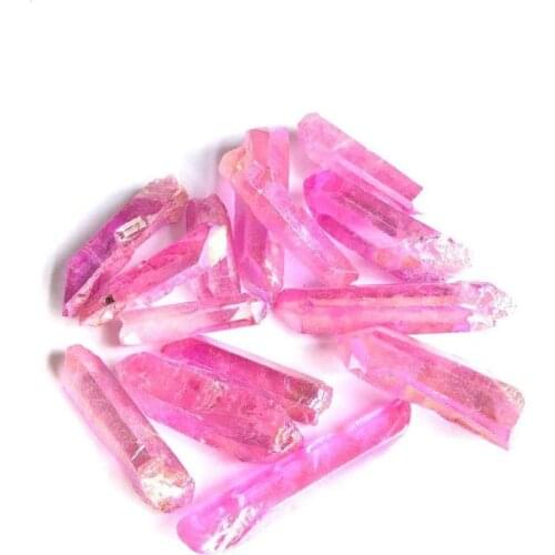 Purple Aura Clear Quartz Rough Specimen Natural Crystal Stones For Gifts