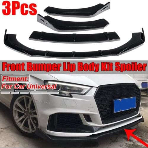 3x Car Front Bumper Lip Body Kits Spoiler Lip Diffuser Deflector Lips Protector Cover For Audi A6 C6 C5 Q7 A4 B5 Q5 A5 A7 A3 8P