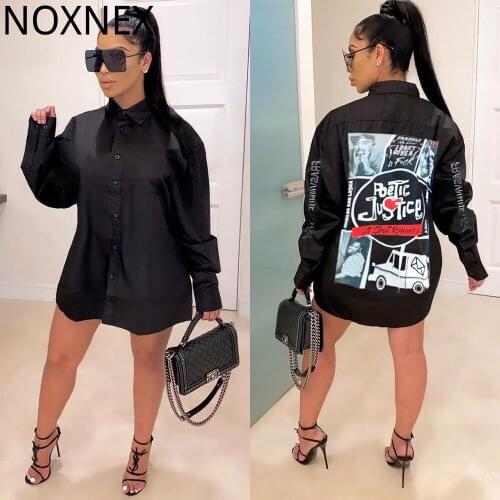 NOXNEX Hot Sale Vintage Fashion Print Womens Long Shirt High Quality Lady Clothes Vintage Chic Sexy Short Mini Dress
