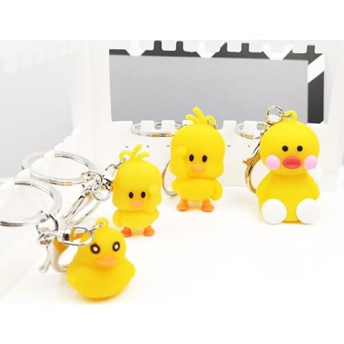 Cute Dance Duck Keychain Yellow Duck Key Chain For Couples Women Boyfriend Gift Keyring Bag Pendant Trinket Friends Accessories