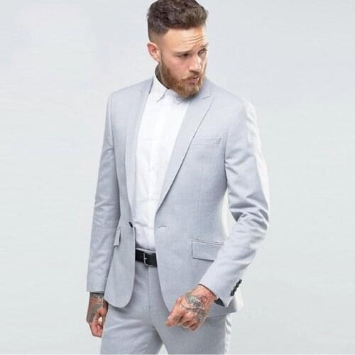 Wedding Men Suits Groom Wear Slim Fit Tuxedos Bridegroom Suits Best Man Prom Blazer 2 Pieces (Jacket+Pants) costume homme