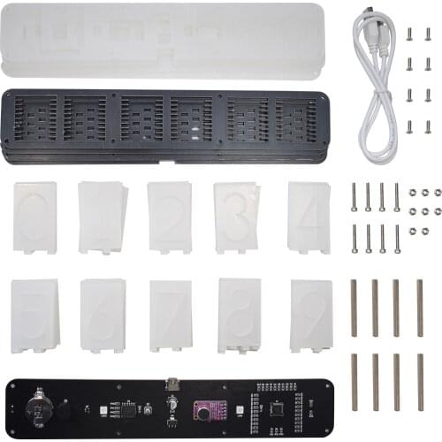 LED Alarm Clock Kit Large Font 6-digit Electronic Clock Bulk Music Spectrum Display Clock Module DIY Clock Time/Temperature/Date