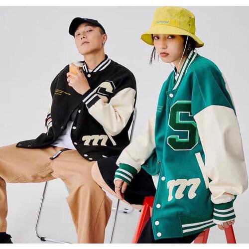 2021 New Spring And Autumn Hip-Hop Patchwork Emrboid Mens Letterman Baseball Bomber Jacket Uninsex Couple Stadium Coat Street