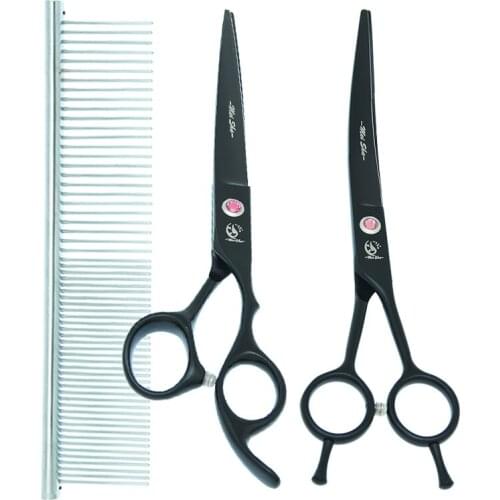Meisha 7 inch Pets Dogs Grooming Shears Animal Cutting Scissors Forceps Comb Cat Curved Hair Clippers Thinning Tijeras B0034A