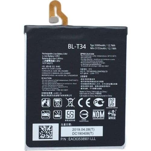 Original Brand New BL-T34 Mobile Phone Battery For LG V30 V30A H930 H932 LS998 Replacement Li-ion Battery 3300mAh+Free Tools