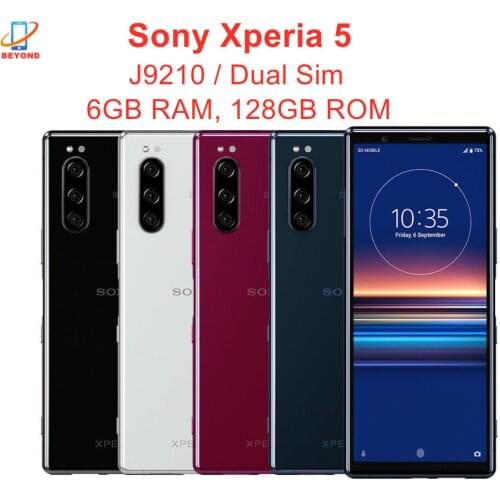 Sony Xperia 5 Dual Sim J9210 6GB RAM 128GB ROM 6.1" 4G LTE Snapdragon 855 Octa Core NFC Triple Camera Original Cell Phone