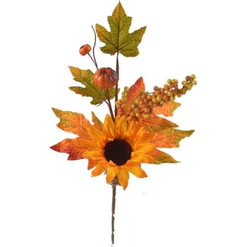 Autumn Thanksgiving decoration Maple Leaf Lifelike Maple Leaf Cutting Branch Home Shrubs Silk Flower Plant Flower arrangement
