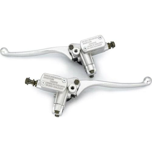 7/8" 22mm Front Motorcycle Hydraulic Brake Pump Master Cylinder Silver Left Right Disc Brake Lever Universal w/ Brake Switch M10