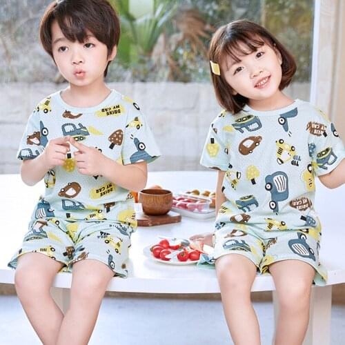 Summer Cotton Pijama Infantil Long Sleeve Baby Girl Clothes Suit Cartoon Children Clothing Kids Pajamas Toddler Boys Sleepwear